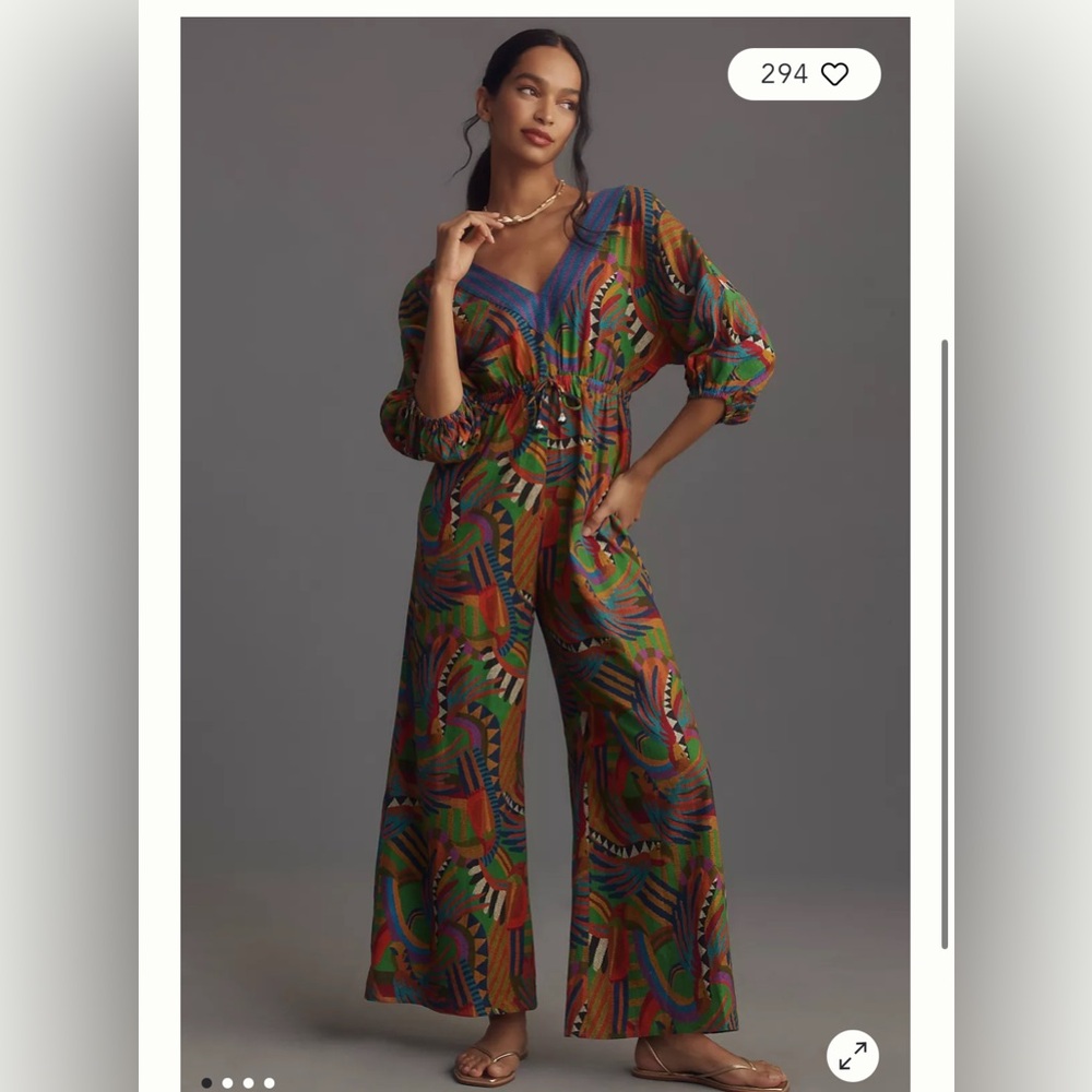 Anthropologie Farm Rio Colorful Patterned Jumpsuit
